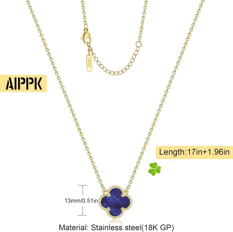 AIPPK Clover Pendant Necklace for Women 18K Gold Plated Four Leaf Clover Necklaces Lucky Simple Jewelry Gifts for Women - Image 2